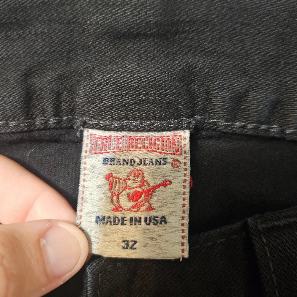 Y2K Bobby True Religion Black Jeans Distressed Made in USA Size 34‎ x 34